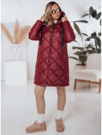 Dámská zimní bunda bordó prošívaná Dstreet model 21990821 - FashionStreet