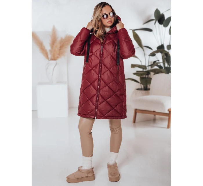 Dámská zimní bunda bordó prošívaná Dstreet model 21990821 - FashionStreet