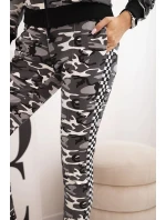 Dámska súprava s kapucňou s maskáčovou potlačou khaki + ecru