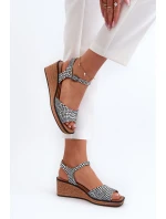 Dámské sandály Na Černobílé model 21657299 - SERGIO LEONE Dámské sandály Na Černobílé model 21657299 - SERGIO LEONE