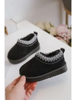 Śniegowce Botki Dziecięce Na Platformie Ocieplane Futerkiem Czarne Vilabria