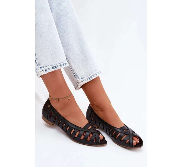 Kožené Baletky S   Hnědé model 22123030 - Maciejka