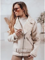 Dámská kožená bunda s ovčí kůží bílá Dstreet model 21981574 - FashionStreet