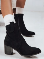 Dámské semišové kozačky na podpatku černé Dstreet model 21993779 - FashionStreet