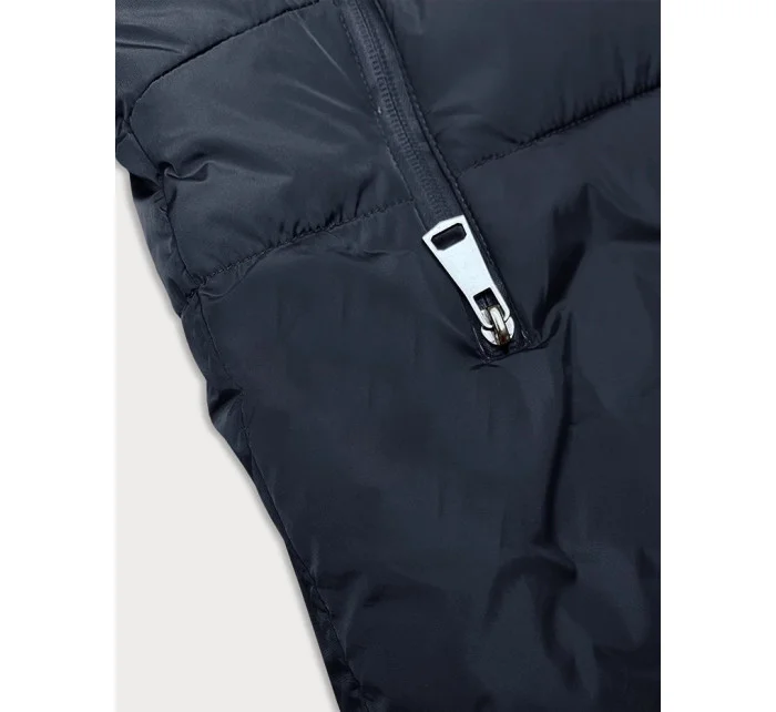 Tmavě modrá asymetrická dámská bunda model 21247325 - LHD