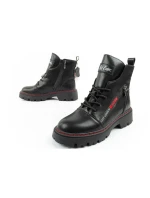 boty dámské dámské zateplené kožené černé červené dámské boty model 21406155 - Lee Cooper