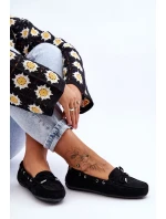 Damskie Zamszowe Mokasyny Czarne Si Passione