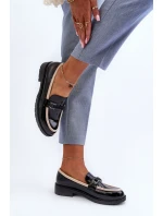 Dámské lakované polobotky mokasíny model 21652903 černé - S.Barski