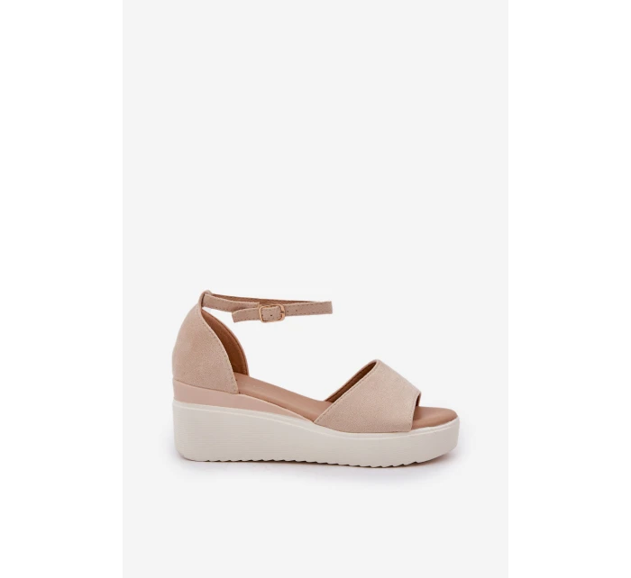 Lekkie Sandały Na Platformie I Delikatnym Koturnie Jasnobeżowe Gillifia Lekkie Sandały Na Platformie I Delikatnym Koturnie Jasnobeżowe Gillifia