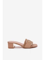 Dámské Sandály Na Podpatku S Ozdobným Detalem Tmavě Béžové model 21699808 - Boto