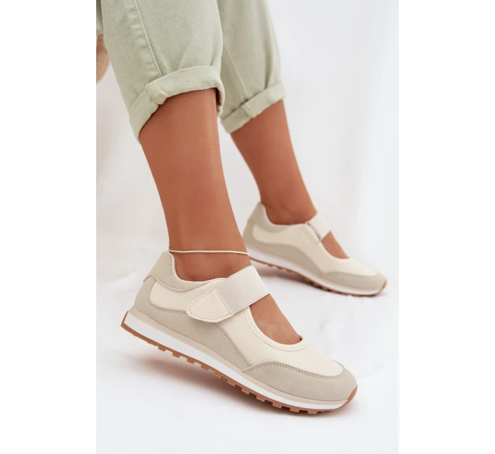 Sportovní dámské polobotky na suchý zip Béžové Aveliette