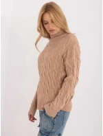 Sweter AT SW model 20463784 camelowy - FPrice Sweter AT SW model 20463784 camelowy - FPrice
