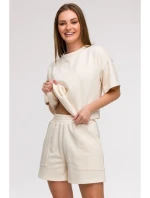 B295 Šortky s vreckami - vanilka