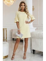 Dámske šaty 217-12 NEVA pastelová žltá - Numoco