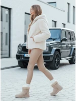 Dámský krátký kabát béžový Dstreet model 21990811 - FashionStreet