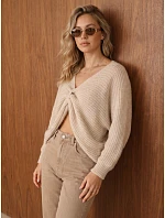 Sweter damski oversize z  beżowy model 22546912 - FashionStreet