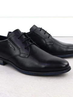 Pánske čierne kožené topánky Bugatti SS153157