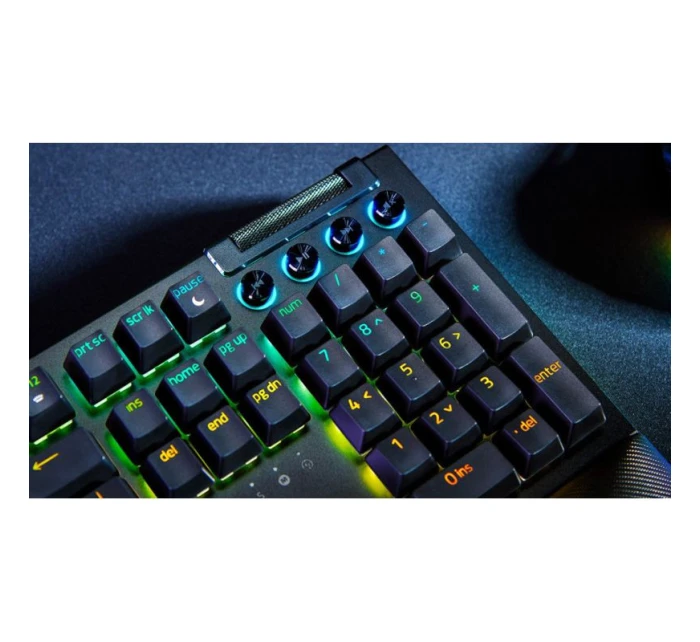 Mechanická herná klávesnica Razer BlackWidow V4 X, žlté spínače, americké rozloženie, drôtová, čierna Razer