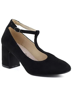 Černé semišové lodičky s podpatkem model 22073628 - Hikvision