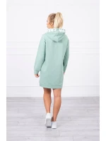 Oversize šaty s kapucí tmavě mátové