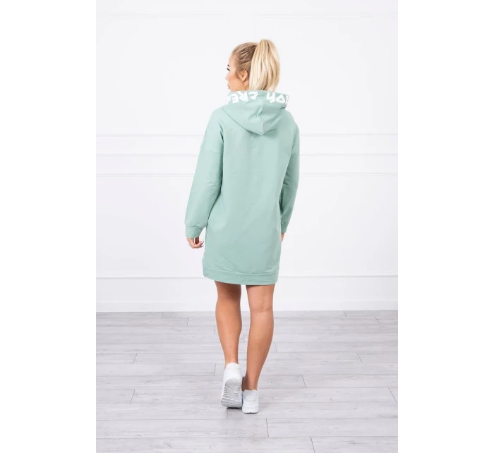 Oversize šaty s kapucí tmavě mátové