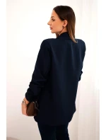 Bunda s chlopňou elegantná tmavomodrá