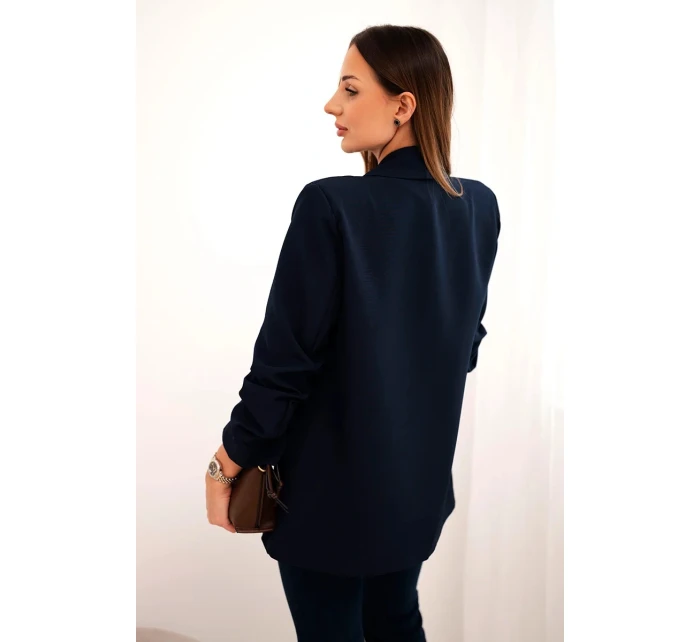 Bunda s chlopňou elegantná tmavomodrá