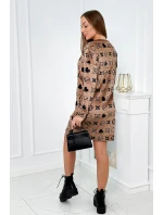 Zamatové šaty s ozdobným vzorom Camel Zamatové šaty s ozdobným vzorom Camel