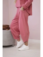 Bavlněná mikina kalhoty set malina Bavlněná mikina kalhoty set malina