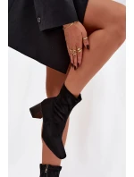 Dámské kotníkové boty na podpatku z eko semiše Olianne