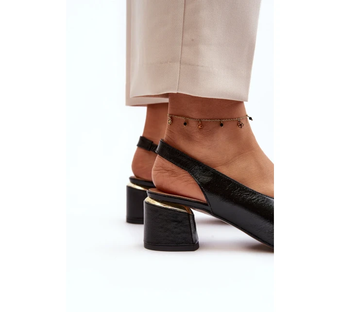 Kožené sandále so zdobením Laura Messi 2719 Black Kožené sandále so zdobením Laura Messi 2719 Black