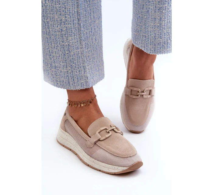 Dámske semišové mokasíny D&A Beige Dámske semišové mokasíny D&A Beige