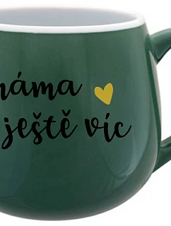 MAMA MORE - zelený keramický hrnček 300 ml