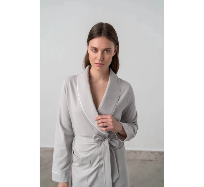 Dámský župan světle šedý model 19424534 - Vamp Dámský župan světle šedý model 19424534 - Vamp