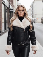 Dámská kožená bunda ramones s kožešinou černá Dstreet model 21995170 - FashionStreet