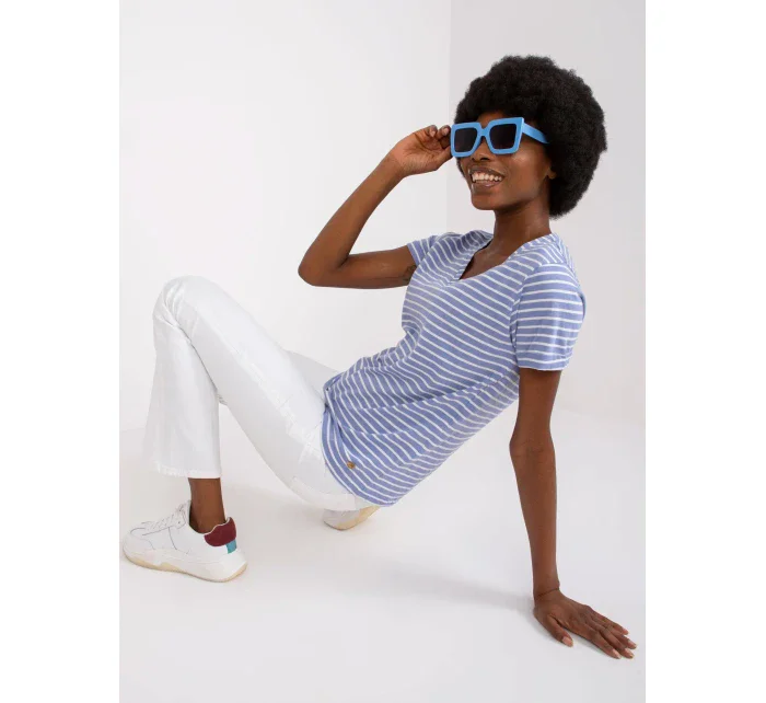 Tričko D16054M02431A bielej a modrej Tričko D16054M02431A bielej a modrej