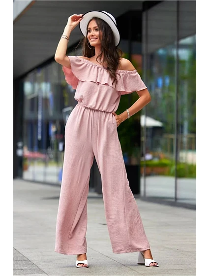Dámský overal model 18804447 Pudr růžová - Roco Fashion Dámský overal model 18804447 Pudr růžová - Roco Fashion