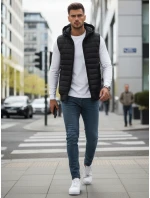 Pánska čierna vesta FashionStreet TX4235 Pánska čierna vesta FashionStreet TX4235