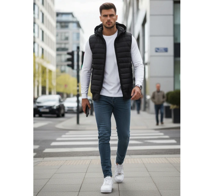 Pánska čierna vesta FashionStreet TX4235 Pánska čierna vesta FashionStreet TX4235