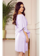 SOFIA - Dámske motýlikové šaty vo svetle vresové farbe 287-8