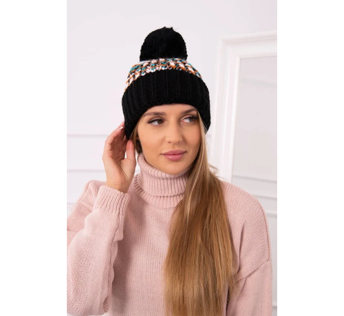 Dámska čiapka Ellen s brmbolcom K325 čierna Dámska čiapka Ellen s brmbolcom K325 čierna