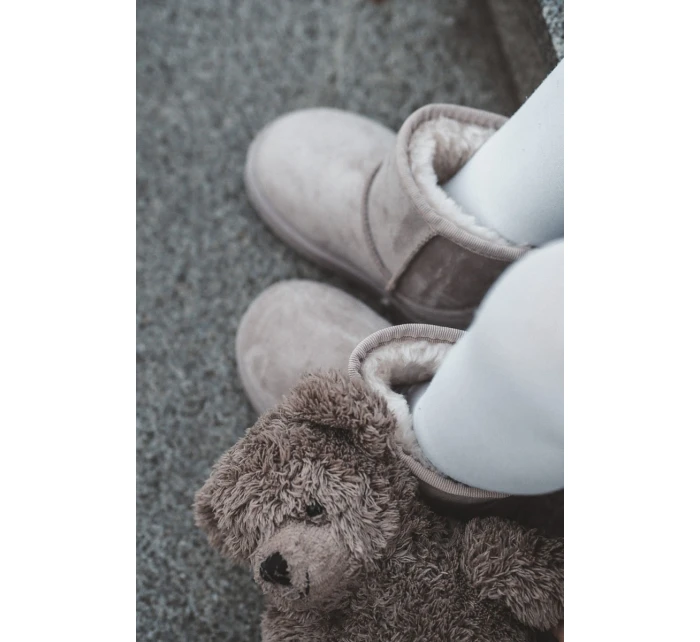 Dziecięce Ocieplane Botki Śniegowce Jasnobeżowe Gooby