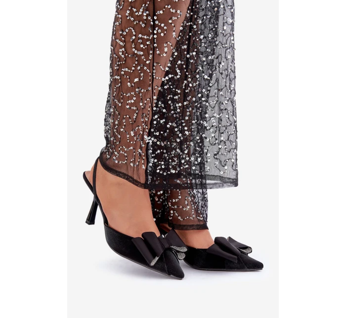 Textilní Lodičky S Mašlí Černé model 21681039 - Boto