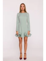 model 21296147 Šaty s volánkovým lemem mátové - Moe