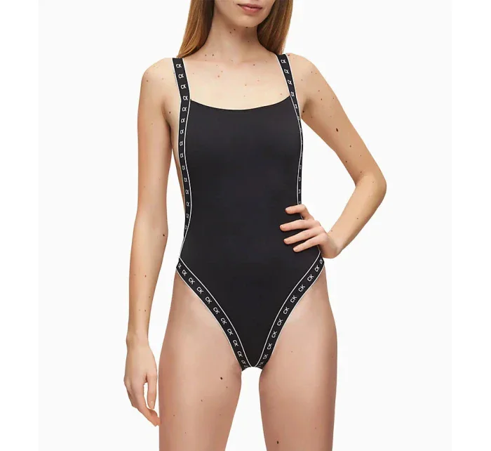 Jednodielne plavky KW0KW00971-BEH čierna - Calvin Klein