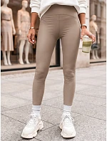 Dámske voskované legíny WAXED CHIC beige FashionStreet UY1561