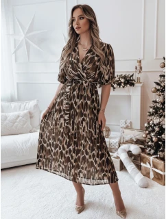 Jedna velikost midi hnědé šaty Dstreet model 21982082 - FashionStreet