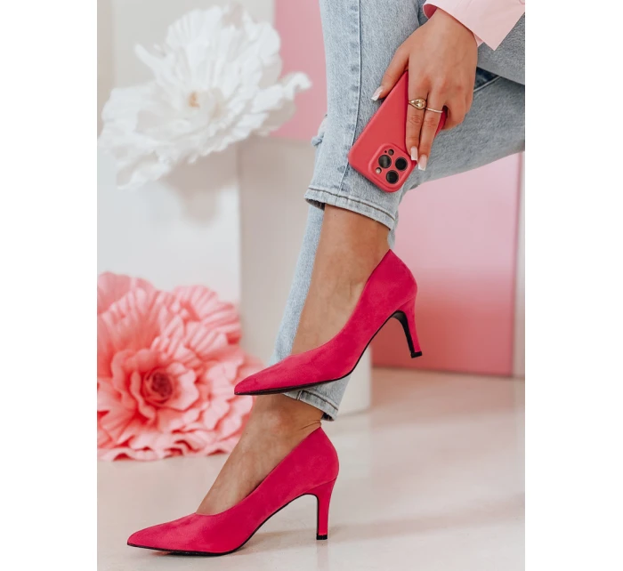 Dámské lodičky na vysokém podpatku fuchsia Dstreet model 21984522 - FashionStreet