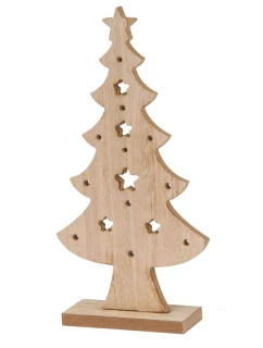 OZDOBNÝ DREVENÝ VIANOČNÝ STROMČEK 32CM HVIEZDA