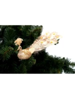 DEKORATÍVNY PÁV NA SPONKE NA OZDOBY ZLATÝ